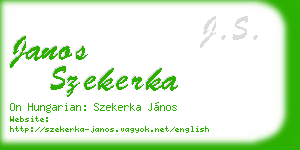 janos szekerka business card