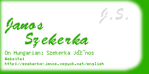 janos szekerka business card